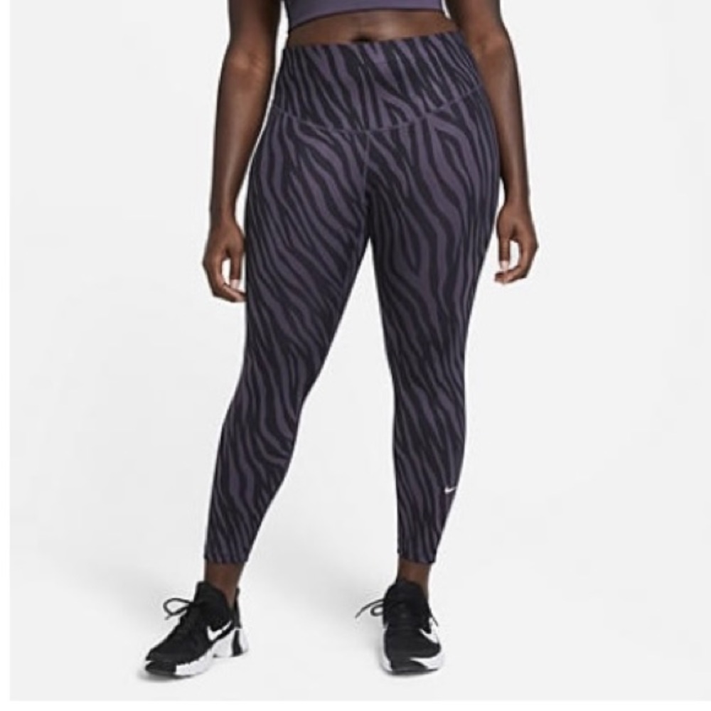 Nike One Icon Clash Women's 7/8 Printed Leggings Plus Size 1X (16W-18W)